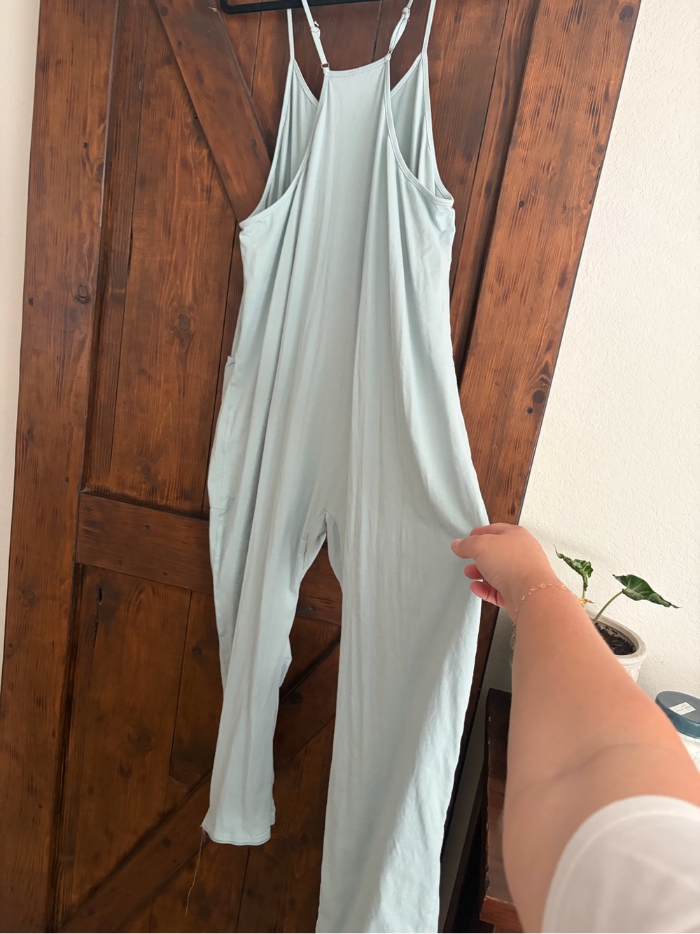 Light Sage Green Women's Relaxed-Strap Jumpsuit